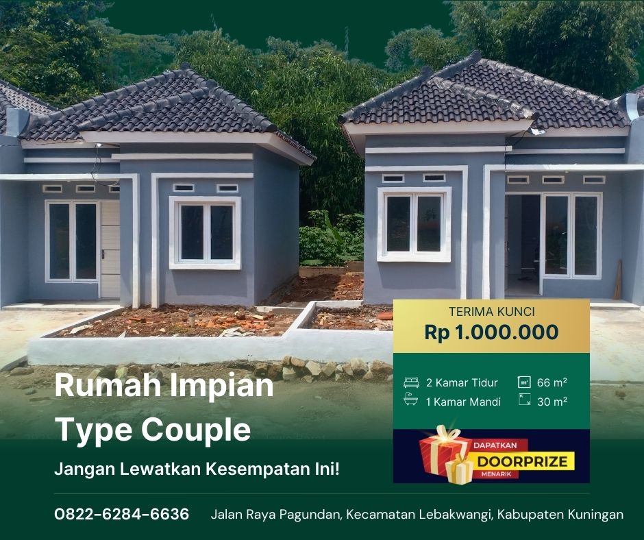 Rumah Subsidi Dp Termurah Hanya 1 Juta di Griya Cendana Kuningan dan Free Kanopi dan Taman
